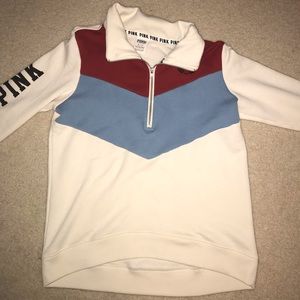 pink long sleeve quarter zip